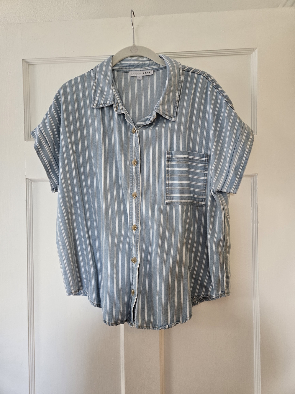Baltic Born Light Blue & White Striped Short-Sleeve Button-Down Shirt - Picture 1 of 9